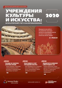 Учреждения культуры и искусства: бухгалтерский учет и налогообложение №9 2020